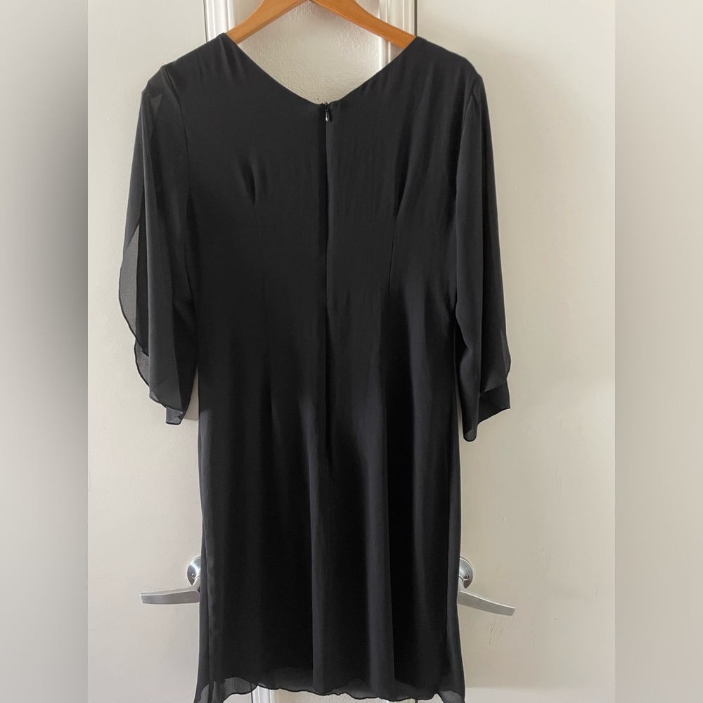 Grace Karin Women's Elegant 3/4 Slit Sleeve Loose Chiffon V Back Neck Midi Dress - Picture 3 of 5